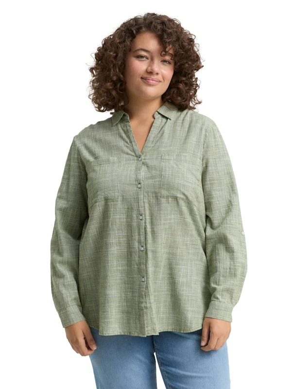 TOM TAILOR Women's Blouse, 38802 - Deep Ivy Green, 8