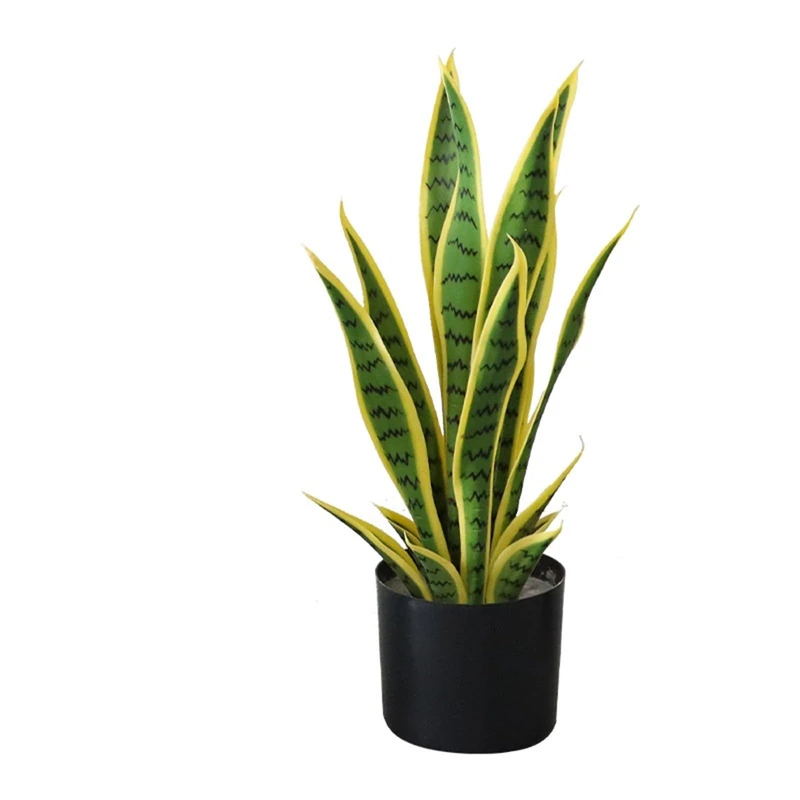 Zstar Sansevieria Artificial Plant, 50 cm Artificial Snake Plant in Pot, Tropical Indoor Plant, Large Artificial Plants Decoration for Home, Living Room, Bedroom, Office, Garden, Yellow