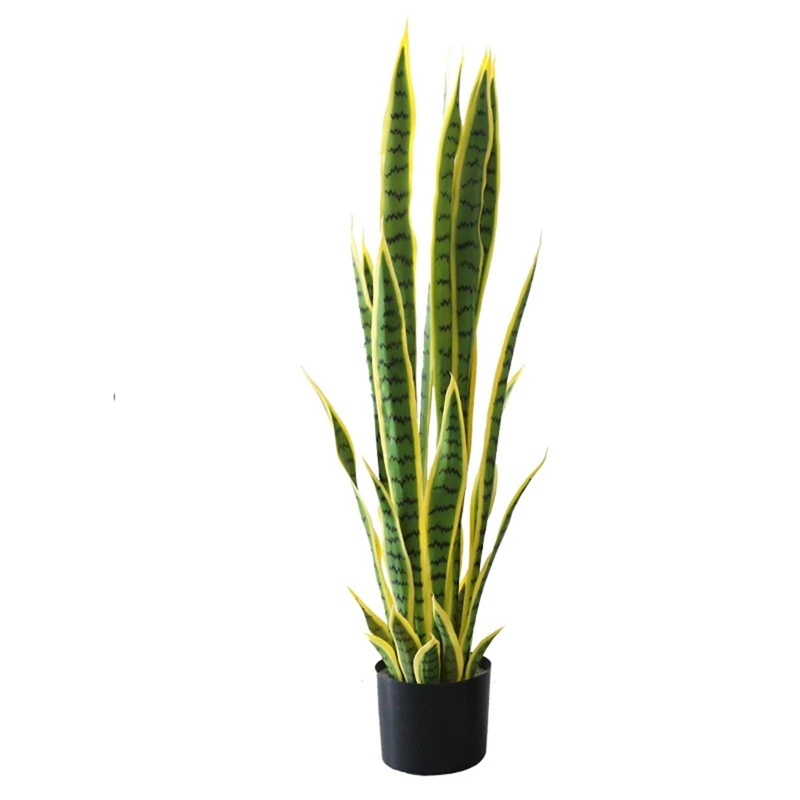 Zstar Sansevieria Artificial Plant, 90 cm Large Artificial Snake Plant in Pot, Tropical Indoor Plant, Large Artificial Plants Decoration for Home, Living Room, Bedroom, Office, Garden, Yellow