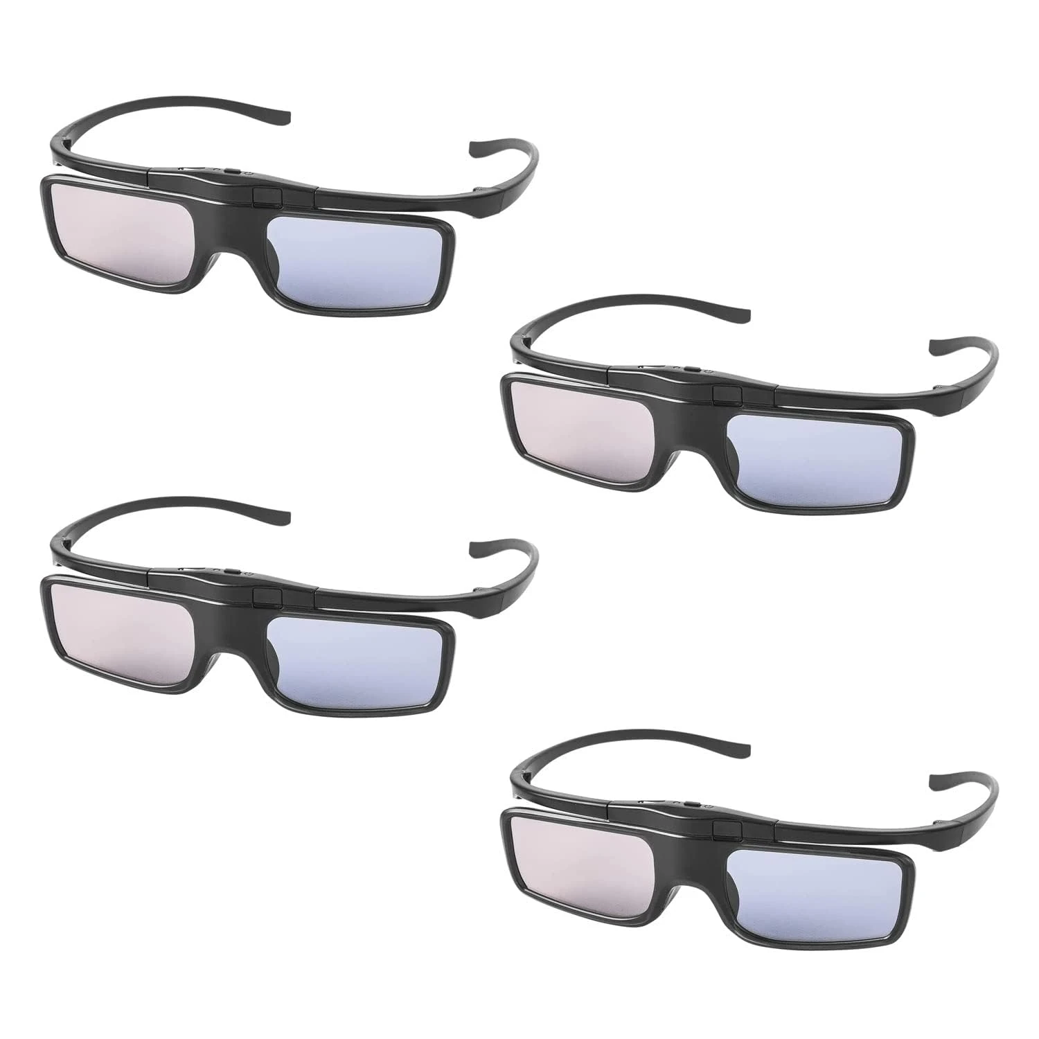 RF 3D Glasses 3D Rechargeable Shutter Glasses Suitable for RF 3D TVs and Projectors TDG-BT500A, SSG-5100GB, AN3DG40, Pack of 4