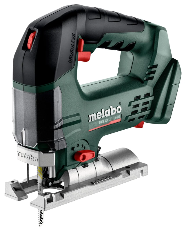 metabo STB 18 LT 130 BL Cordless Jigsaw - 18 V, 130 mm Cutting Depth - Pendulum Stroke, Tool-Free Saw Blade Change, LED Light, Chip Blow Function, Soft Grip, Extraction, for Wood and Metal - Includes