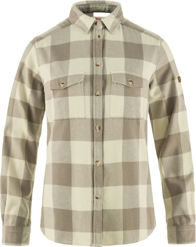 FJALLRAVEN 86999-021-113 Övik Heavy Flannel Shirt W T-Shirt Women's Fog-Chalk White Size L