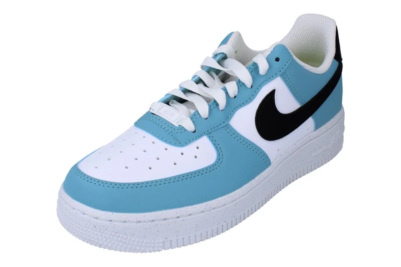 NIKE Womens Air Force One '07 Sneaker, Denim Turq Black White Cyber, 5 UK