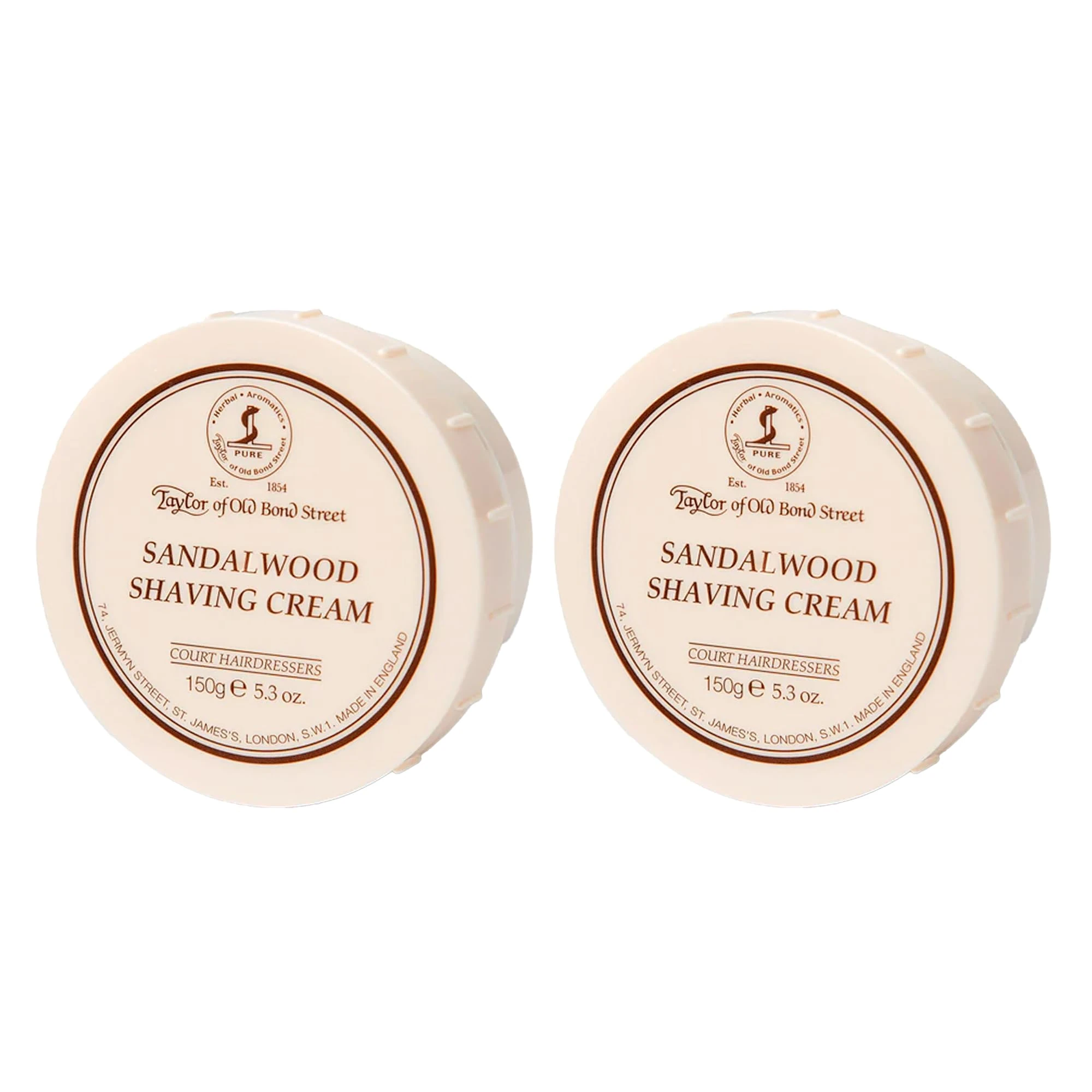 Taylor of Old Bond Street Sandalwood Shaving Cream Bowl 150g 2-Pack