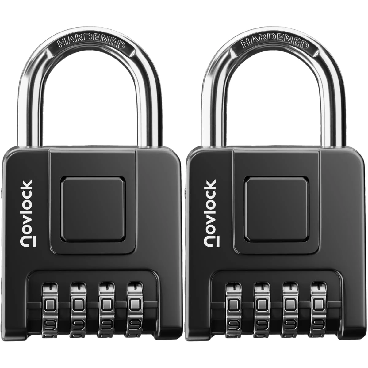 Combination Padlocks for Outdoor & Indoor – Weatherproof, Heavy Duty, Portable – 7mm Shackle – for Gates, Fences, Lockers, Sheds, Cabinets – 2-Pack, Black