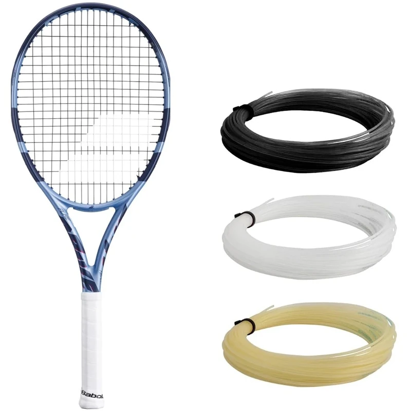 Babolat Pure Drive Plus 11th Gen Tennis Racquet (4 3/8" Grip) Strung with White Syn Gut at Mid-Range Tension