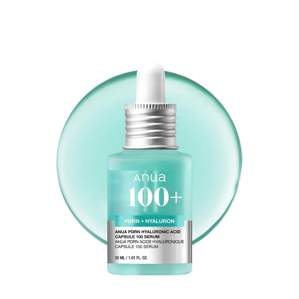 ANUA PDRN Hyaluronic Acid Capsule 100 Serum, Radiant Face Serum, Hyaluronic Acid, Hydration, Moisture Plumping effect, Natural color, Korean Skincare, 30ml/1.01fl.oz