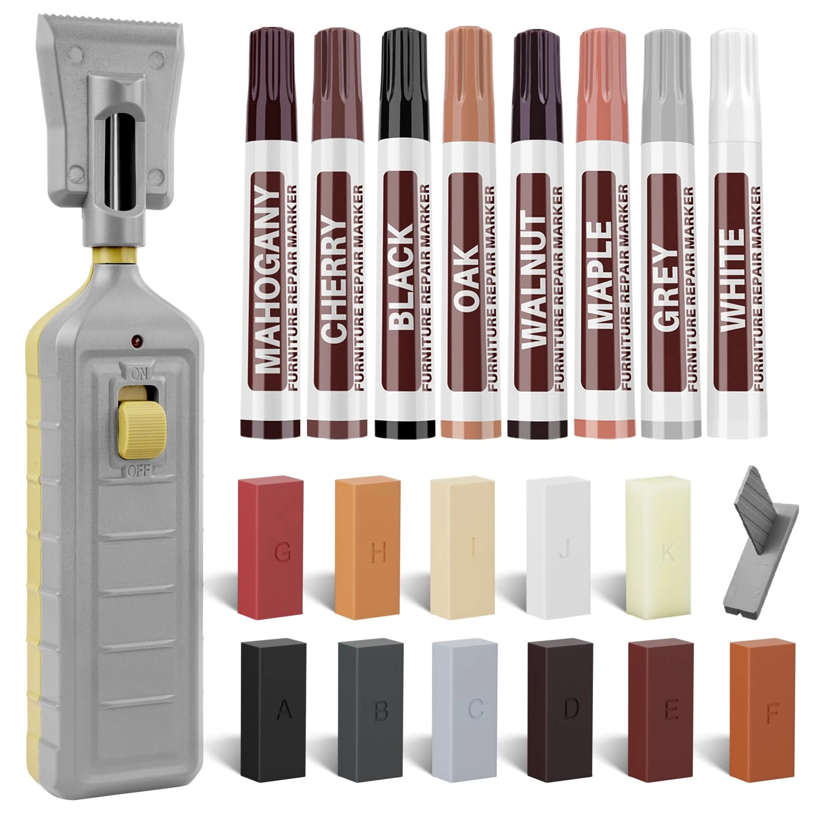 Laminate Floor Repair Kit,Laminate Repair Kit Wood Furniture Repair Kit 11 Colours Hardwood Floor Wax Repair Kit Covers Vinyl Laminate Flooring Scratches, Stains,Hole,Cracks