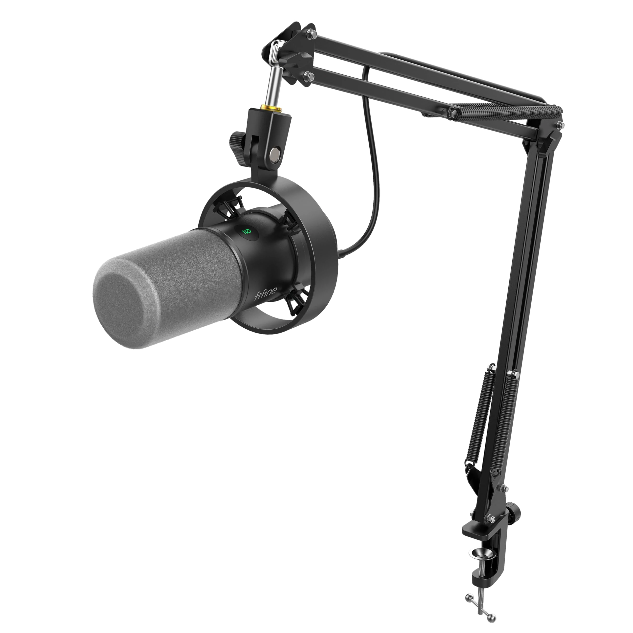 FIFINE Podcast Microphone K688 with Boom Arm, USB/XLR Dynamic Mic Kit with Mute Button, 3.5mm Headphones Jack for Studio/Music Recording/Streaming Compatible with PC/Computer/XLR Mixer - K688CT