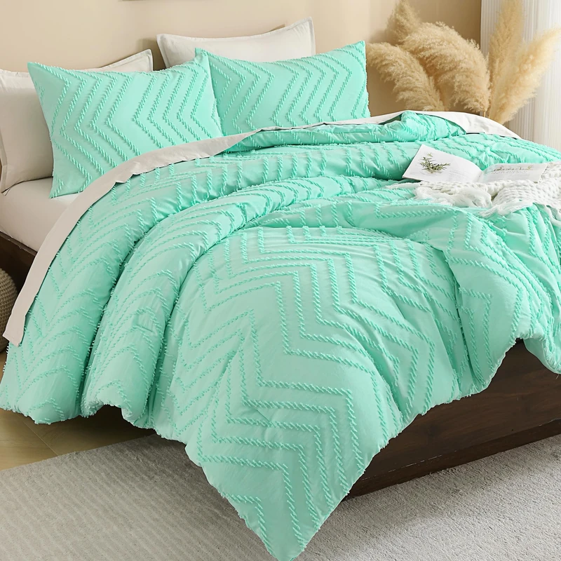 Andency Mint Green Comforter Set Full Size, 3 Pieces Soft Bedding Set