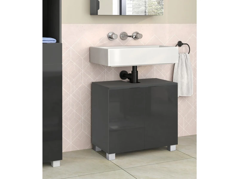 Dorel Home Furnishings Atlas Sink Cabinet with 2 Doors Grey