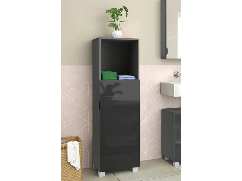 Dorel Home Furnishings Atlas Midi Cabinet with 1 Door/1 Drawer Grey