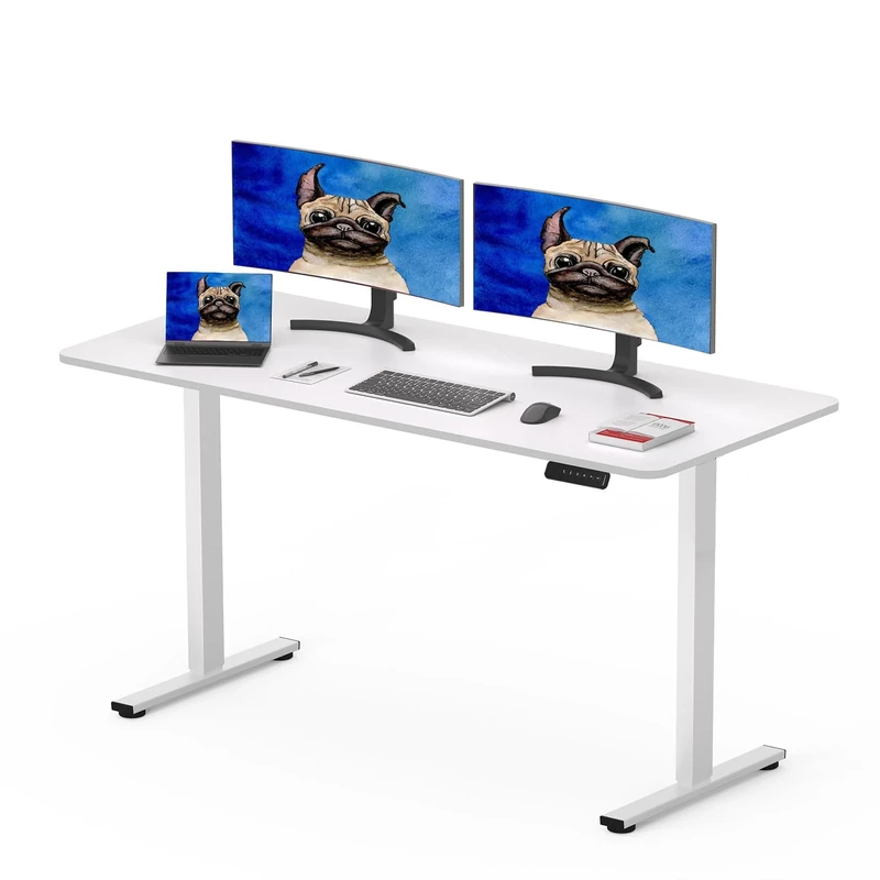SANODESK 120x60cm Electric Standing Desk with Memory Panel - White