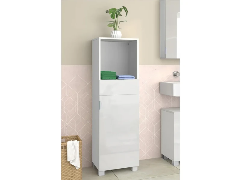 Dorel Home Furnishings Atlas Midi Cabinet with 1 Door/1 Drawer White
