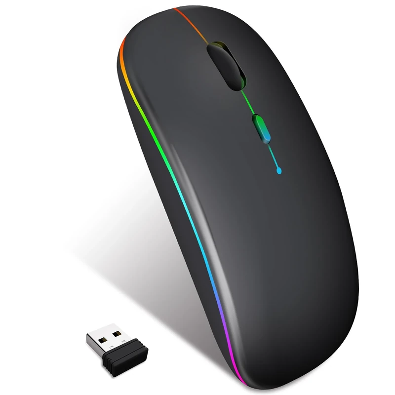 Lveheay Wireless Laptop Mouse with BT5.2 and 2.4GHz USB Receiver,Bluetooth Mouse Silent Rechargeale- Compatible with MacBook Pro/Air/Chromebook/Computer/Tablet