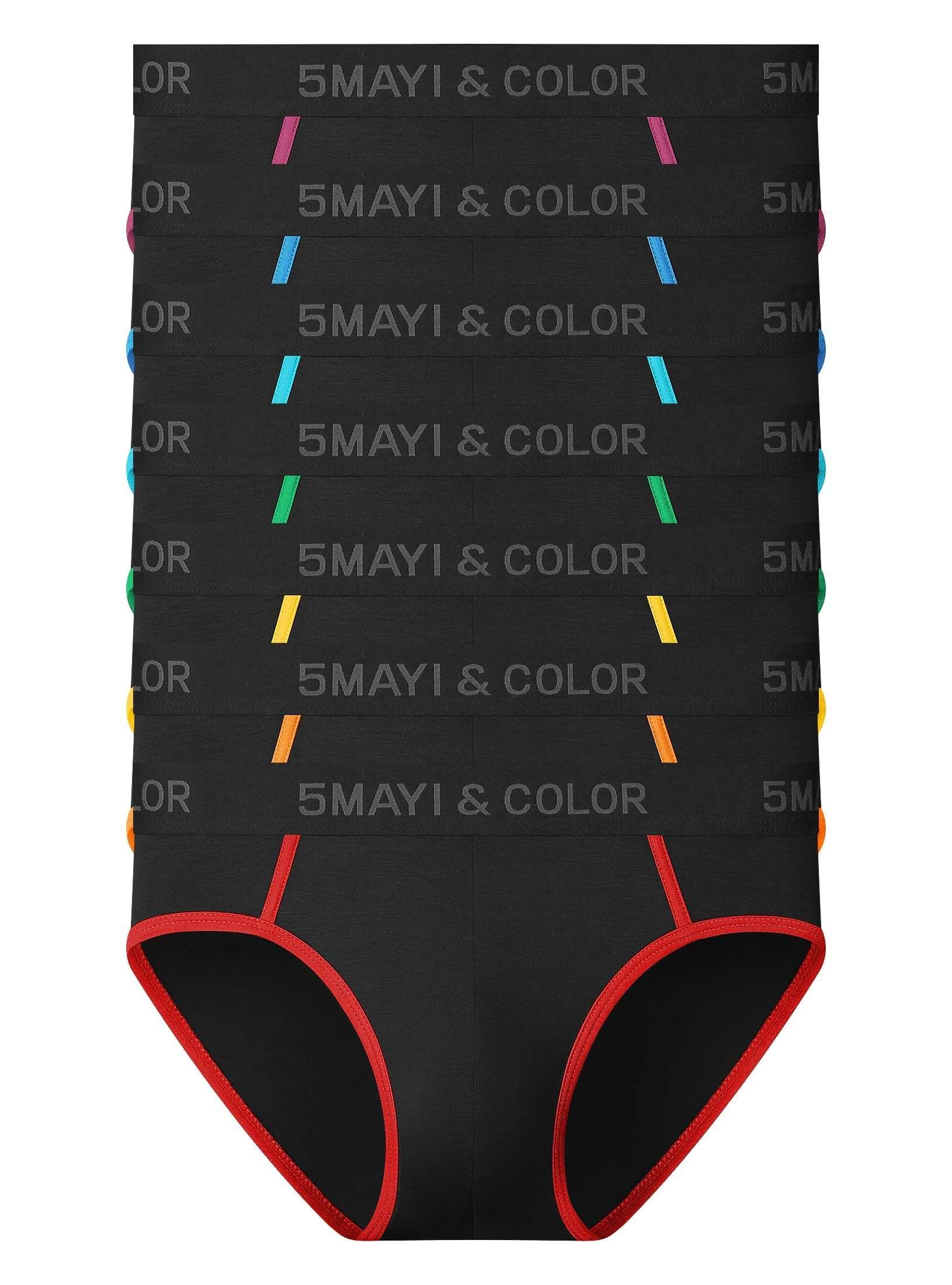 5Mayi Mens Underwear Briefs Multipack Low Waist Mens Briefs No Fly Mens Underpants Microfiber Pack of 7 Designed Waistband XXL