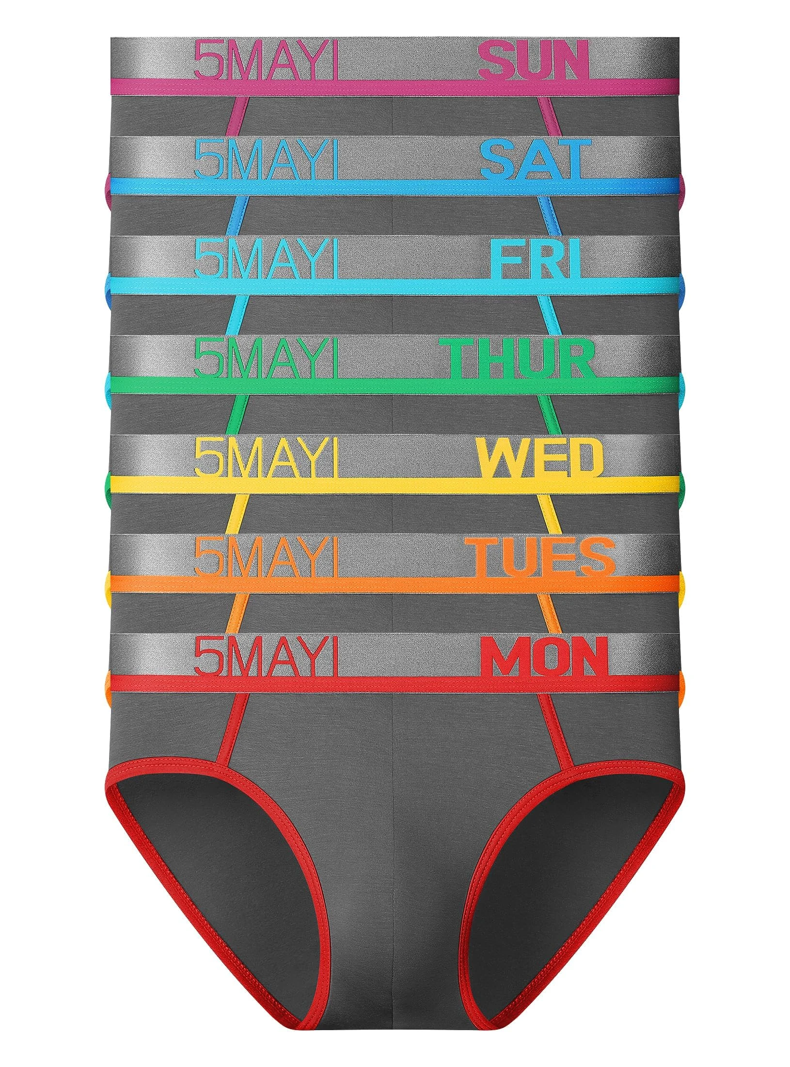 5Mayi Mens Underwear Briefs Multipack Low Waist Mens Briefs No Fly Mens Underpants Microfiber Pack of 7 Days of The Week Mens Briefs XXL