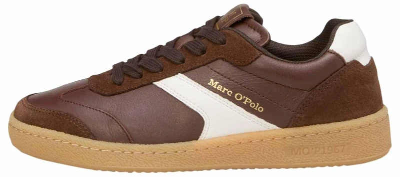 Marc OPolo Women's Trainers Flat with Leather Content Leisure, Muted Earth White, 6 UK