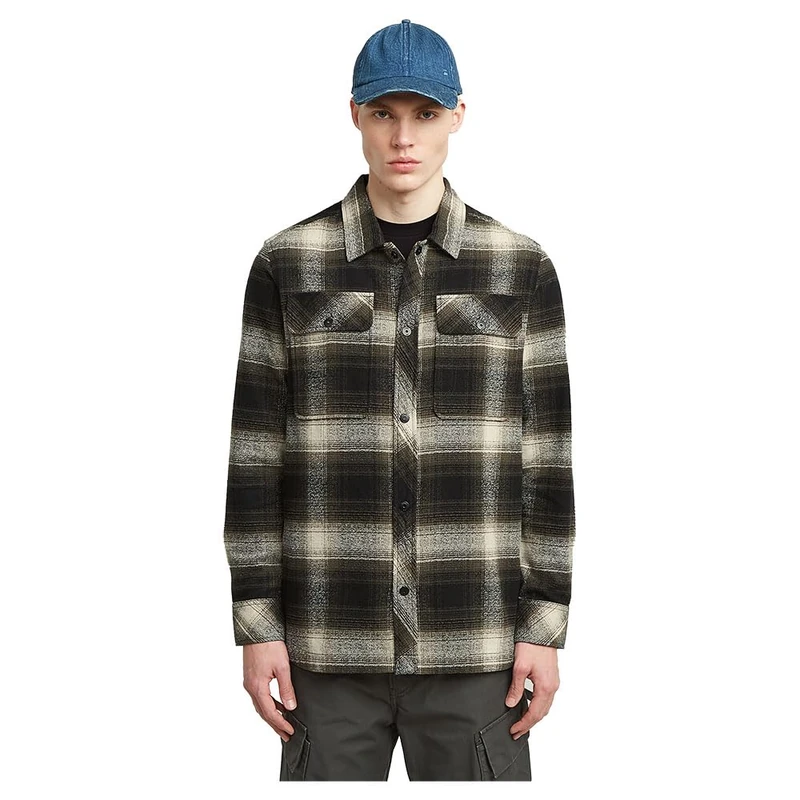 G-STAR Men's Gpo Overshirt Jacket, Multicoloured (Asfalt Arthur Check D25388-E074-H567), S