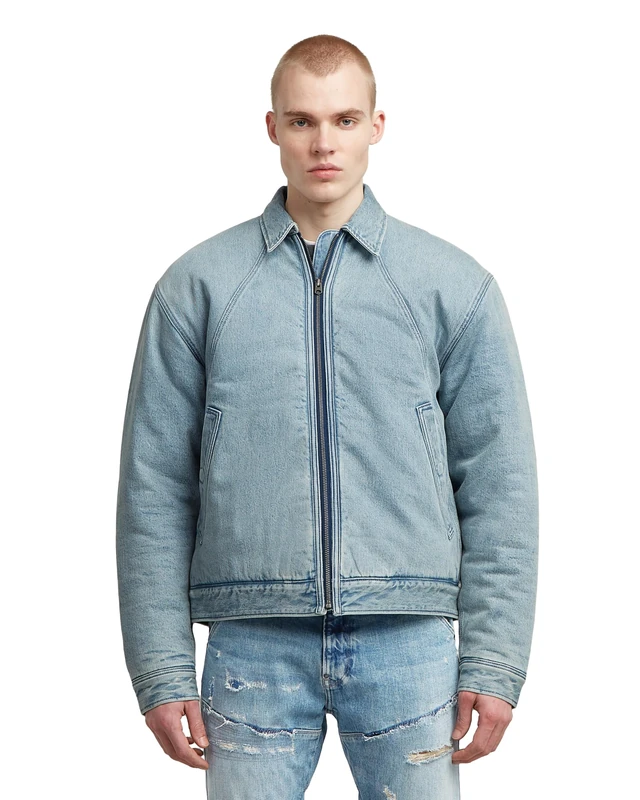 G-STAR Men's A-line Padded Coach Jacket, Multicoloured (Sun Faded Pacific Blue D27687-D788-H466), XS