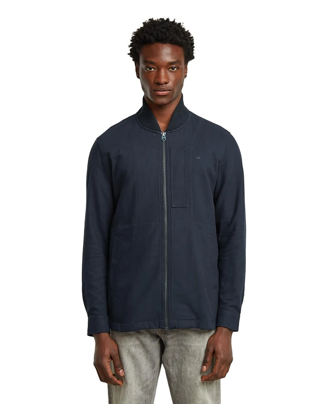 G-STAR Men's Bomber Collar Zip Overshirt Jacket, Blue (Salute D26813-D750-C742), XL