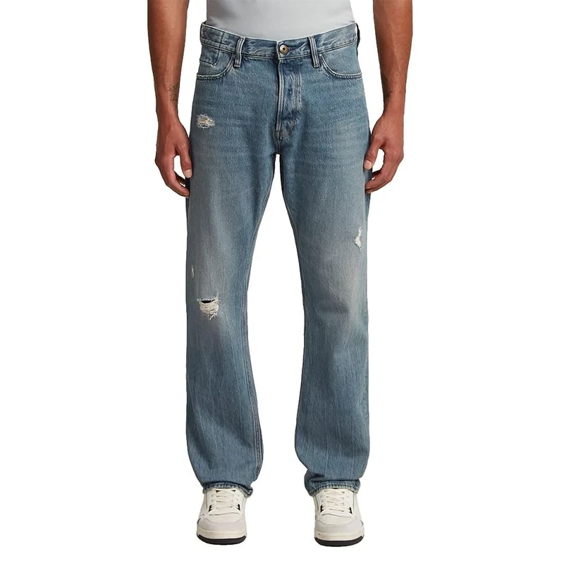 G-STAR Men's Dakota Regular Straight Jeans, Multicoloured (Vintage Storm Destroyed D23691-d860-h558), 34 W/32 L