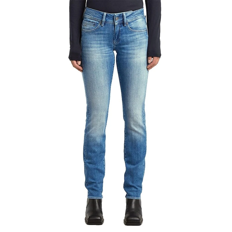 G-STAR Women's Midge Slim Straight Wmn Jeans, Antique Faded Lake D26424-d441-h441, 25W x 30L