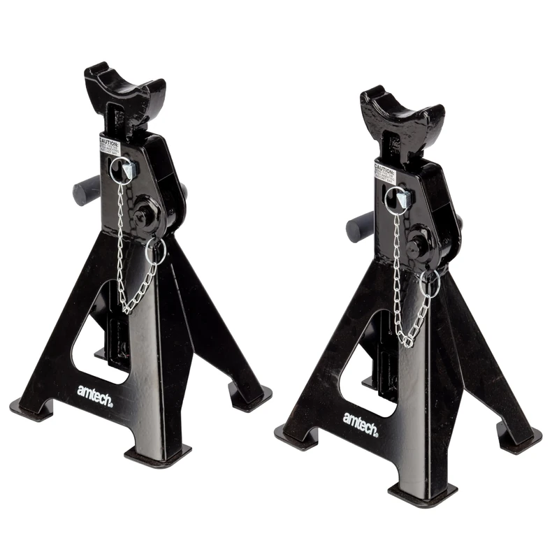 Amtech - Axle Stands, 3 Ton Jack Stands, Car Lift with Adjustable Height Options, Home DIY, Garage & Workshop Equipment for Safe and Secure Support, Maximum Load Capacity of 6000kg (Set of 2)