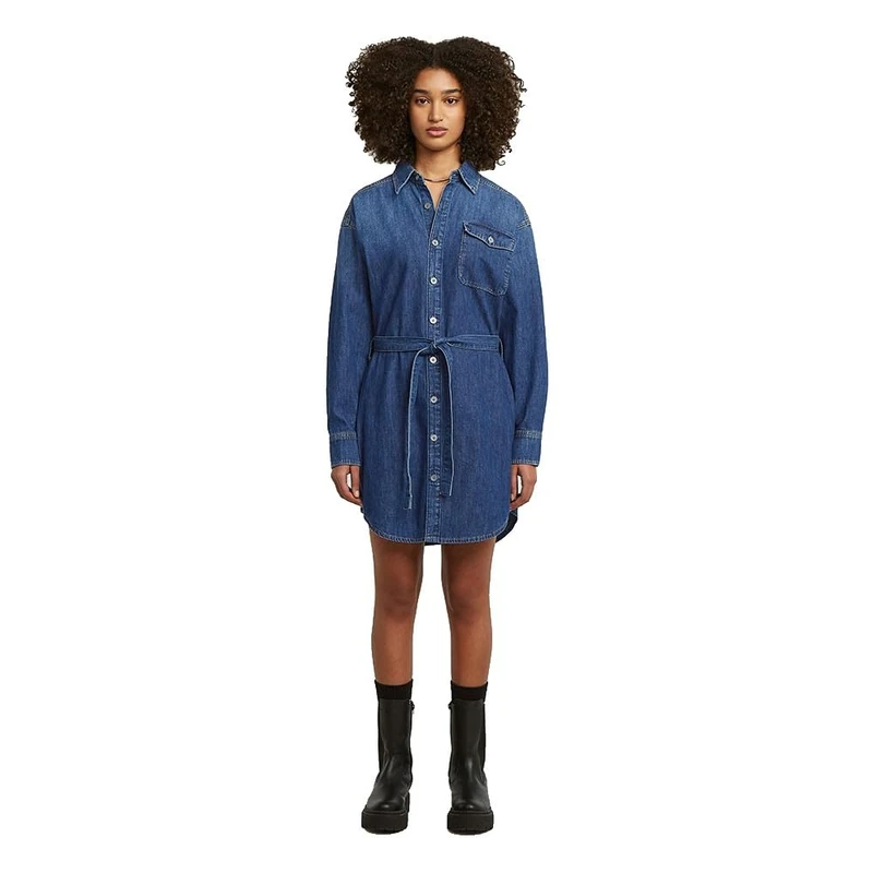 G-STAR Women's Belted Shirt Dress Ls Wmn, Blue (Worn in Windward D26814-d252-g749), XS