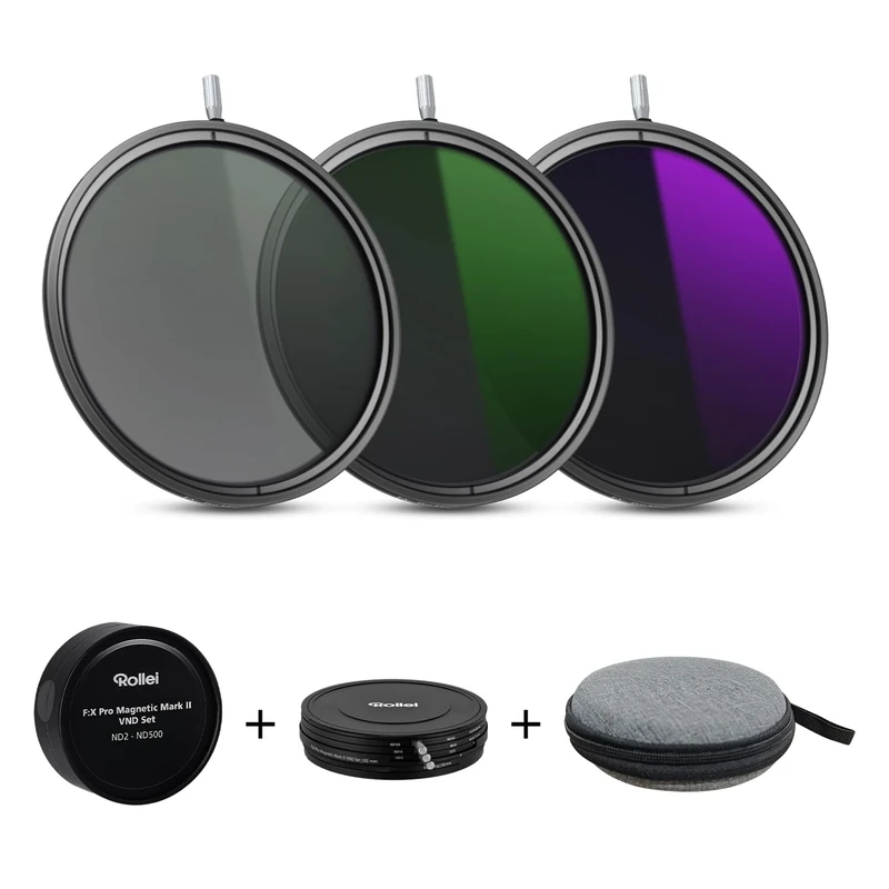 Rollei Pro Magnetic Mark II VND Set 82mm, Variable ND Filter(1-9 Stops), Optical Glass, Black