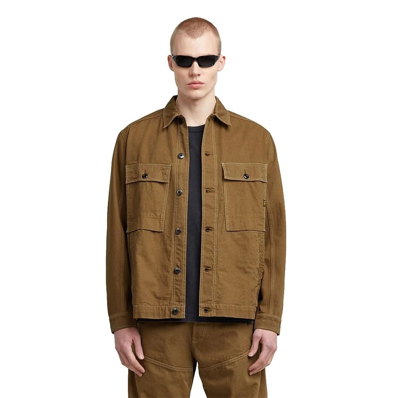 G-STAR Men's Mosa Overshirt Jacket, Brown (DK Fawn Gd D26462-D491-B570), XXL