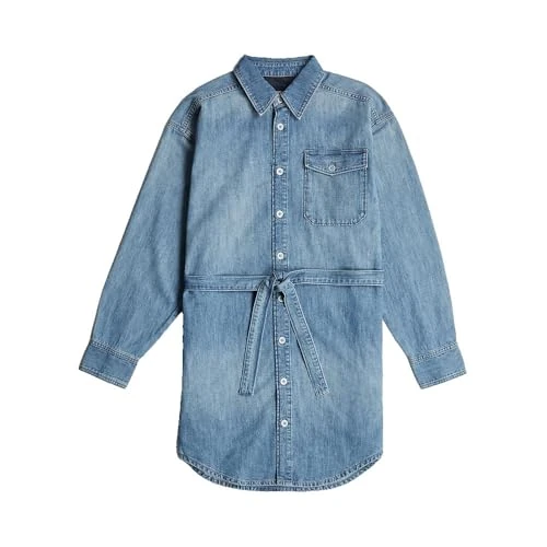 G-STAR Women's Belted Shirt Dress Ls Wmn, Blue (Antique Faded Thames D26814-d539-g924), XL