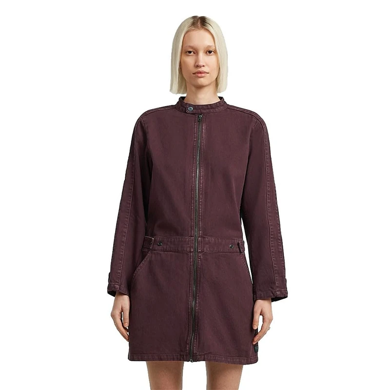 G-STAR 8721136008785 Moto Mini Dress LS WMN, Purple (Dk Fig Gd D27009-e078-c074), XS
