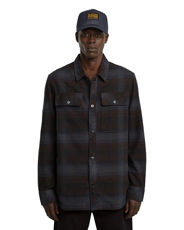 G-STAR Men's Gpo Overshirt Jacket, Multicoloured (Salute Arthur Check D25388-E074-H568), XS