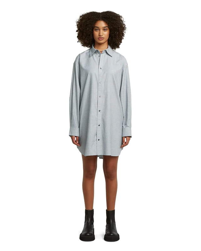 G-STAR 8721136008785 Oversized Woven Dress ls wmn, Multicoloured (Salute/White Oxford D26979-c290-h511), M