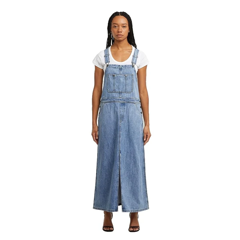 8721136008785 Skater Maxi Dungaree Dress Women's, Faded Blue Star D27734-d536-h550, L