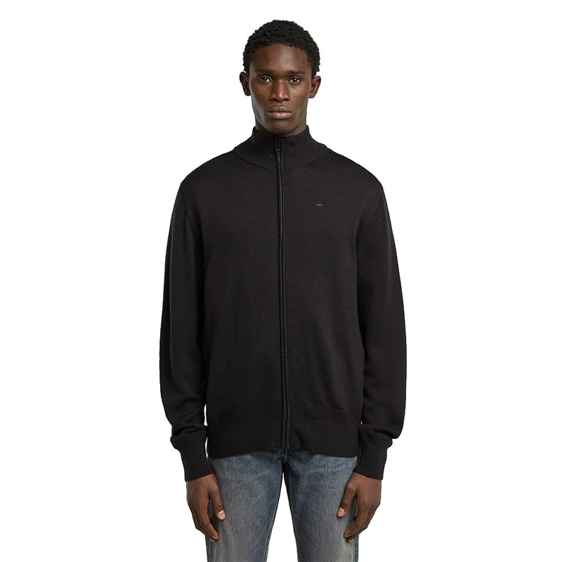 G-STAR Men's Premium Core Full Zip Knit Sweater, Black (Dk Black D27711-b692-6484), S