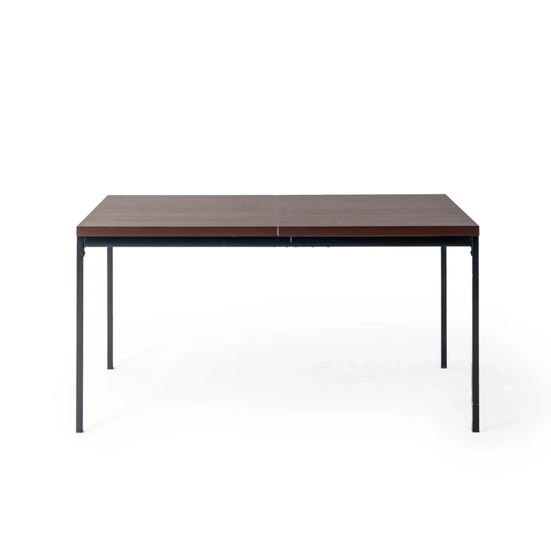 FurnitureR 150cm Dining Table Rectangular MDF Kitchen with Heavy Duty Metal legs Modern Wooden Dining Room Table for 2-4Person Kitchen Restaurant Apartments & Café,Dark Brown