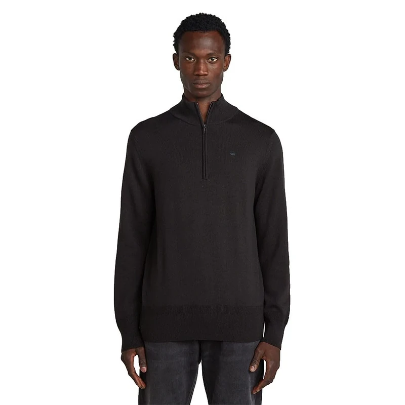 G-STAR Men's Premium Core Half Zip Knit Sweater, Black (Dk Black D27710-b692-6484), M