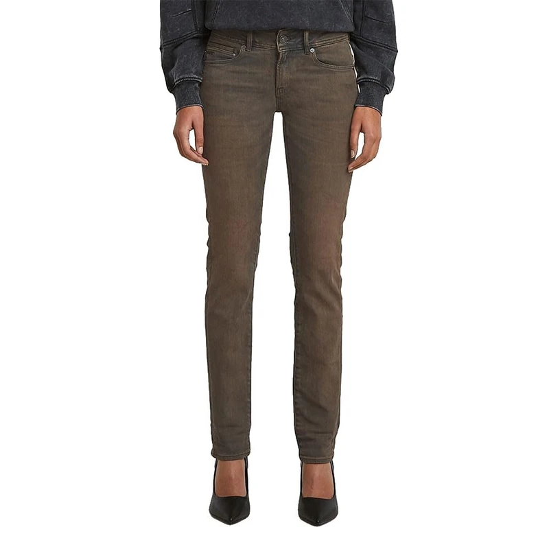 G-STAR Women's Midge Slim Straight Wmn Jeans, Antique Faded Sepia Grey D26424-d842-h556, 29W x 32L