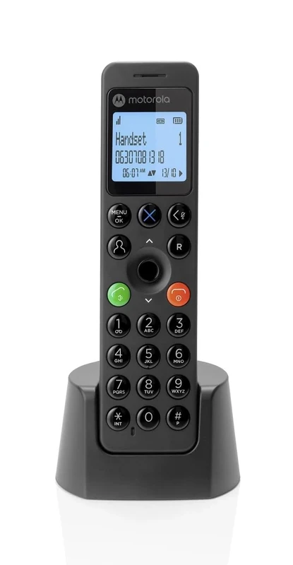 Motorola DOT211 Cordless Landline House Phone, Home Phone, Nuisance Call Blocking, Answer Machine, LCD Backlit Display, Single Handset Pack
