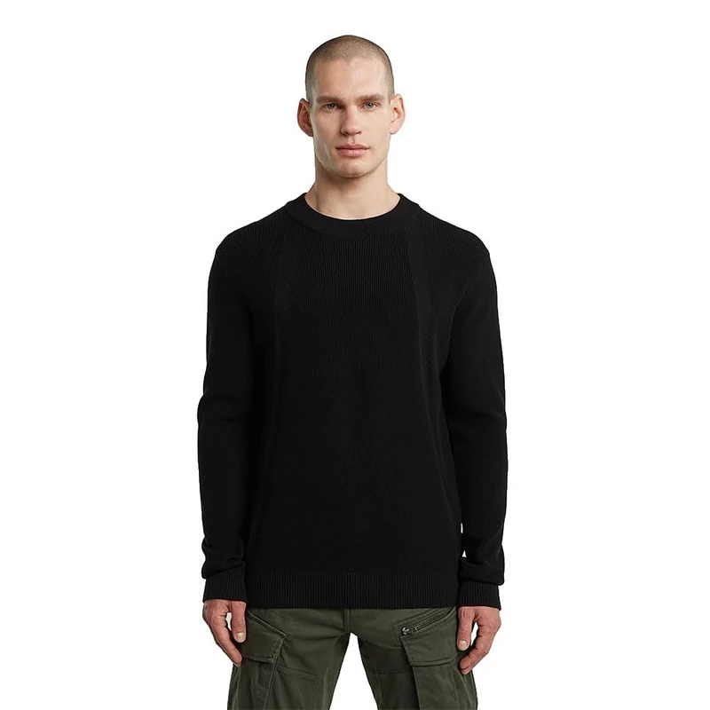 G-STAR Men's Structure R Knit Sweater, Black (Dk Black D26781-c868-6484), XXL