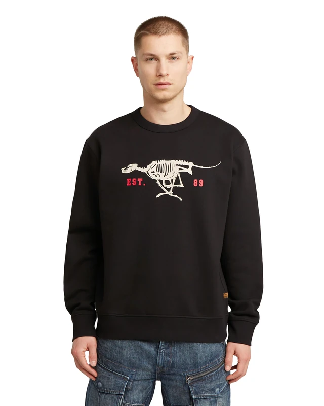 G-STAR Men's Running Dog Back Gr R Sw Sweater, Black (Dk Black D27095-d733-6484), XL
