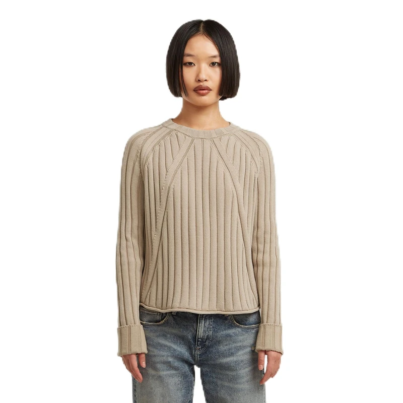 G-STAR Washed Loose r Knit Women's, Beige (Dk Brick Gd D27725-d630-d848), XS