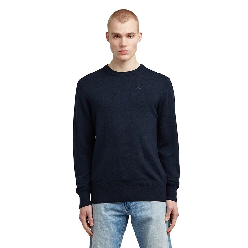 G-STAR Men's Premium Core R Knit Sweater, Blue (Salute D27686-b692-c742), S