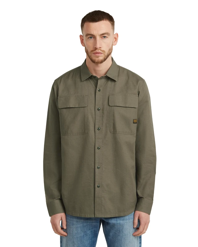 G-STAR Men's CPO Regular Shirt, Brown (Turf D23583-d913-273), XXL