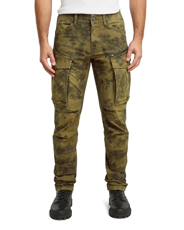 G-STAR 8719965012981 Rovic Zip 3D Regular Tapered Pants, Multicoloured (Vintage Dust Dark Olive Forest Camo D02190-e081-h584), 34 W/30 L