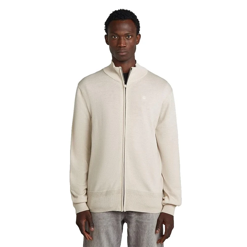 G-STAR Men's Premium Core Full Zip Knit Sweater, White (Whitebait D27711-b692-1603), XL