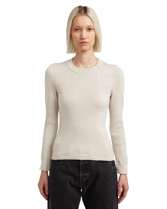 G-STAR 8719965012981 3D Biker Knit Slim R Knit Women's, Multicolour (Whitebait/Dk Brick D27170-c259-g908), L