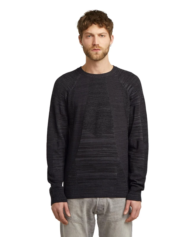 G-STAR 8719965012981 3D Biker r Knit, Multicoloured (Dk Black/Asfalt D26777-c259-7242), L